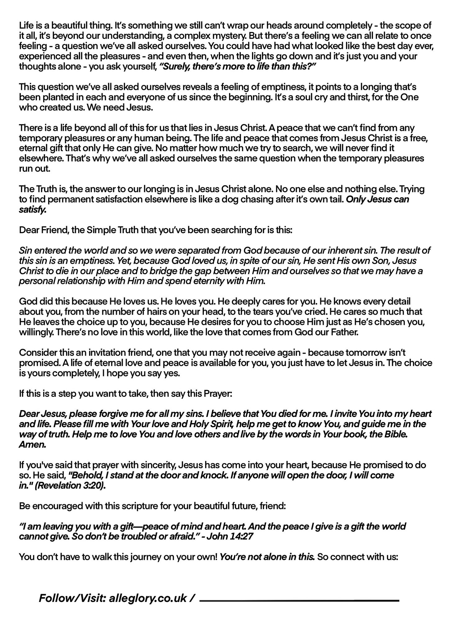 AG Evangelism Letters (Pack of 24)